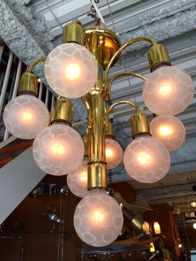 画像1: Modern Gold Pendant Light